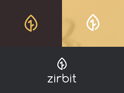 Logo for Zirbit company design leaf logo natural typography vector web wooden yoga