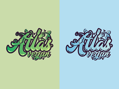 Logo for Atlas Vegan atlas design food drink illustration logo natural typography vector vegan web