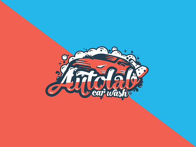 Logo for Autolab automobile bubbles car colorful design icon illustration laboratory logo shampoo typography ui ux vector web