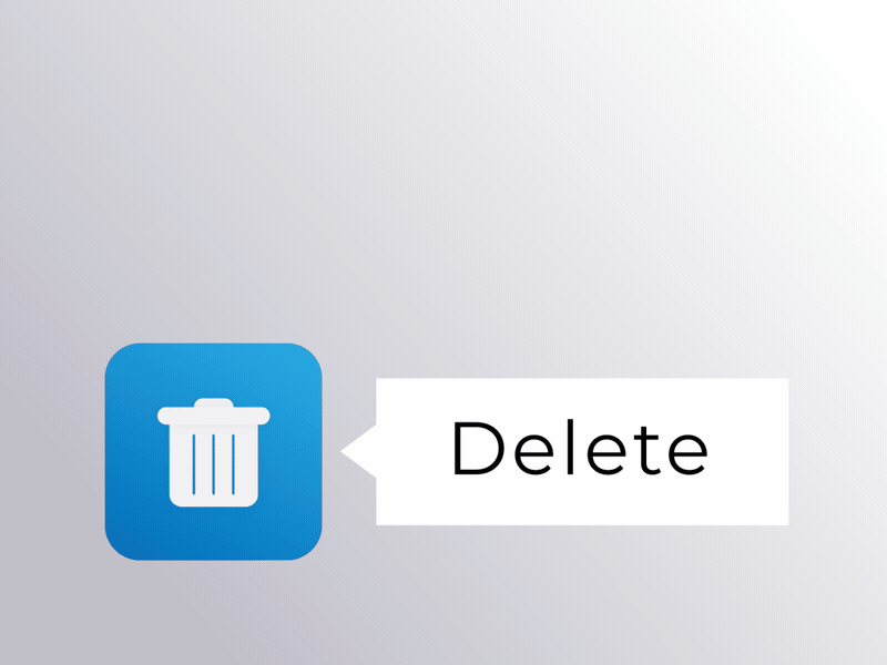 Realistic trashcan button concept