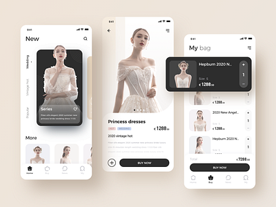 App—Wedding dress app application beauty buy card clother color date design fashion girl mall noble simple system ue ui white