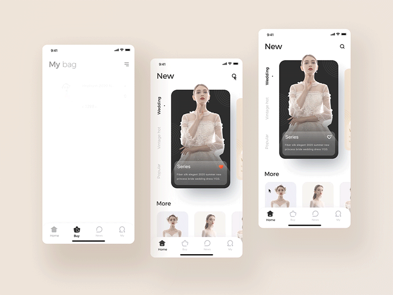 App—WEDDING DRESS app app design art buy card clother fashion girl mall motion noble simple system ue ui white
