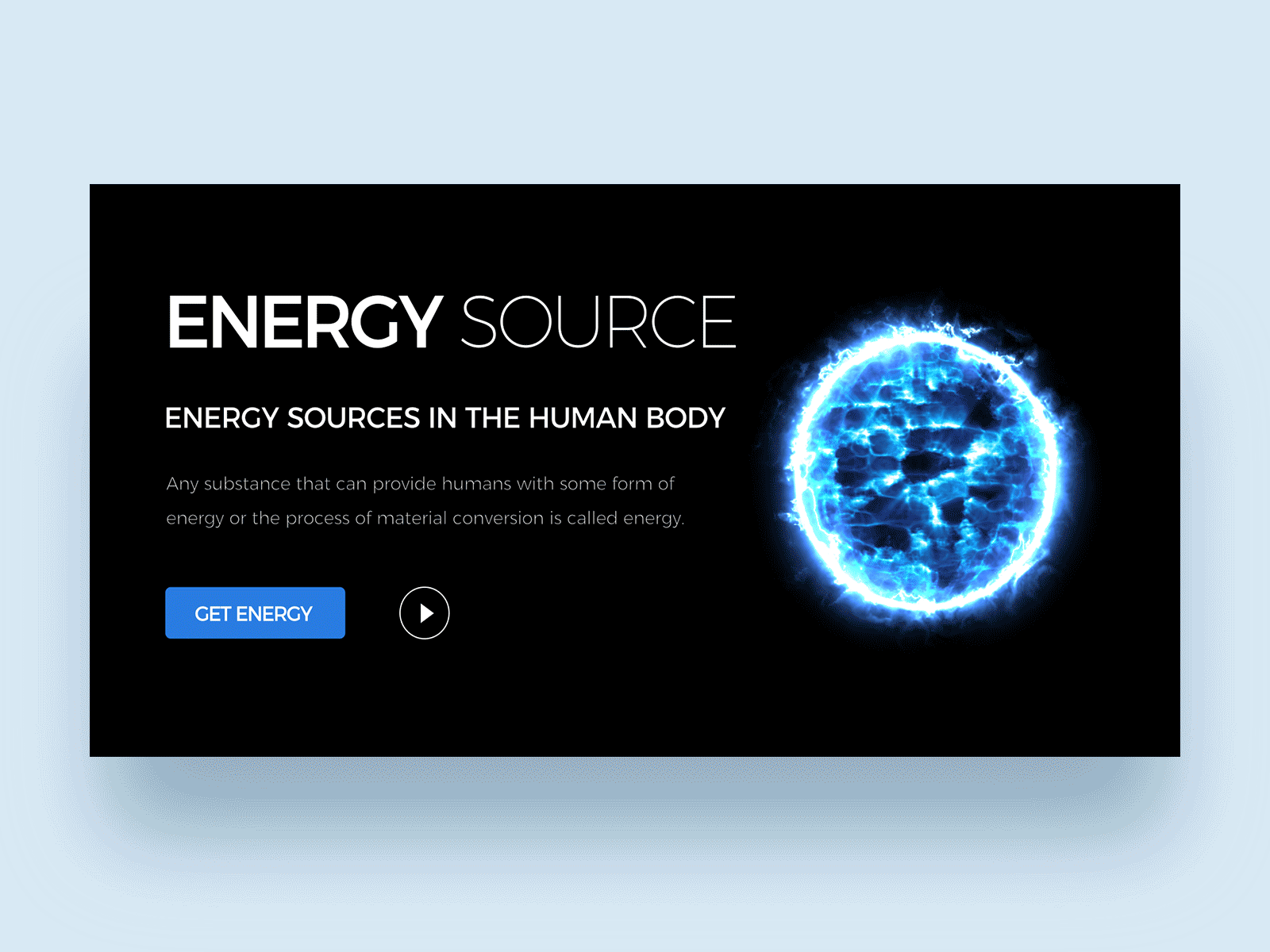 Energy source ball design energy simple tool ui uiux web