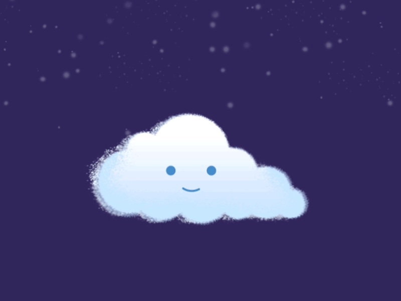 Sleepy Cloud animation cloud illustration night sky