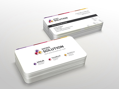 Micro Solution branding business card graphic design logo