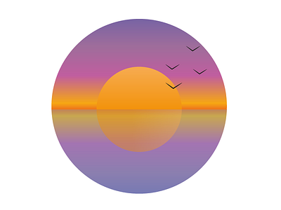 Landscape Beach beach color flat flatdesign illustration illustrator landscape minimalism see sun sunrise