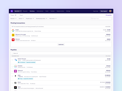 Spendesk new 'All Payables' page