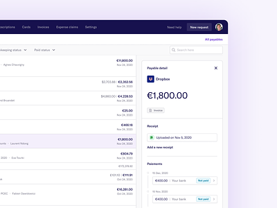 Spendesk new 'All Payables' page