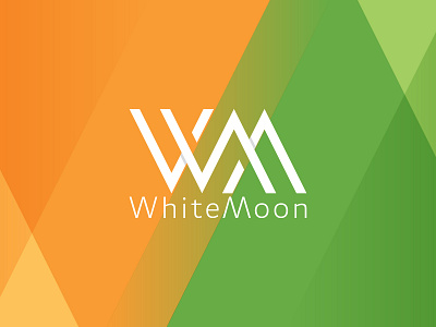 Logo design for WhiteMoon Company brand design branding gradient green identity illustrator logo logo design minimal modern msmailey orange print trading