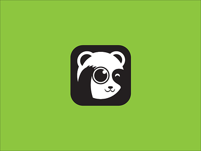 Camera Panda abstract animal icon logo mascot modern playful vector