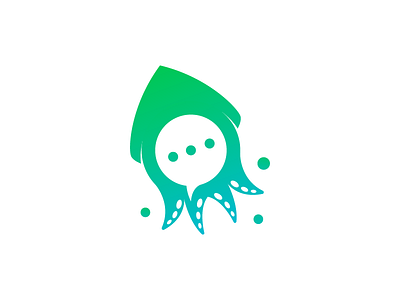SquidChat abstract animal design icon logo mascot modern playful vector