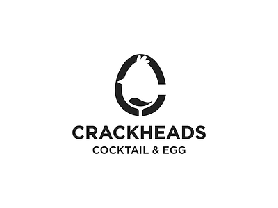 Crackheads Cocktail abstract animal bar chicken cocktail flat icon logo negative space playful