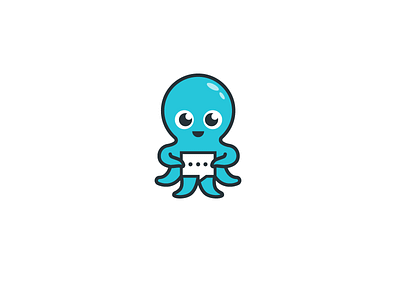 Octotext cute design logo mascot messaging octopus playful