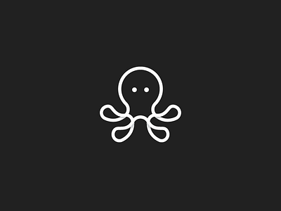 Lineart Octopus abstract animal flat icon line logos mascot octopus playful