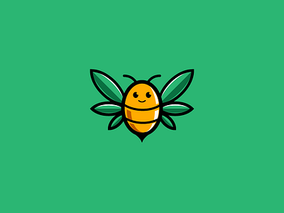 Cbd Hive abstract aida animal bee cannabis flat hive honey logo vector