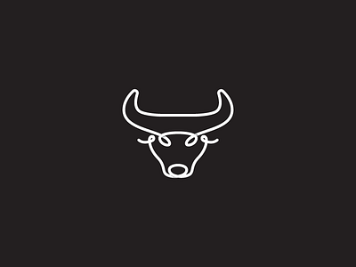 Lineart Bull animal bull icon lasso line art logo vector vetor