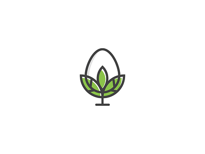 Egg Plant Logo egg icons leaf logo organic plant vector vegan