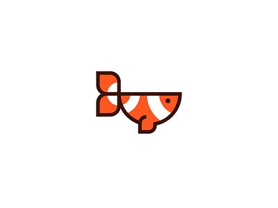 Clown Fish abstract animal clownfish logos mascot playful sea vector