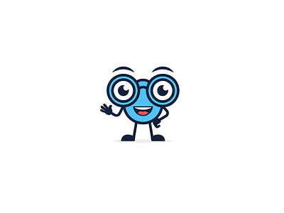 Binocular Logo Mascot binocular discover flat fun icon mascot playful search vector