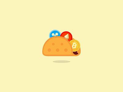 Crypto Tacos abstract clean coins cryptocurrency design food fun icon illustration logo modern playful tacos vector