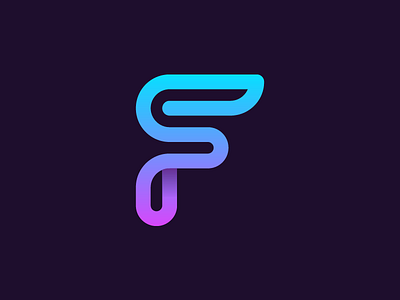 F abstract fun icon logo modern vector