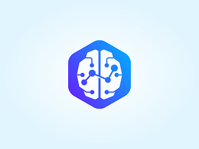 Digital Brain abstract brain chart digital icon logo modern vector