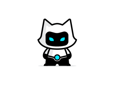 Robo Cat abstract animal flat fun logo mascot modern playful robot vector