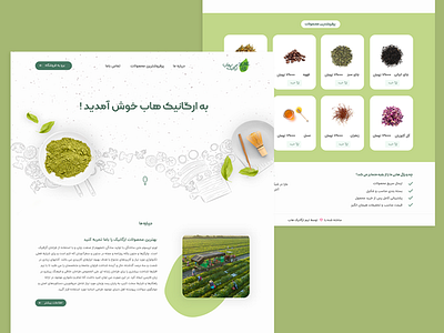 Organichub Landing page food iran landing page organic ui design web design