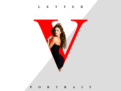 V Letter with Model banner designing graphics illustrator photoshop poster