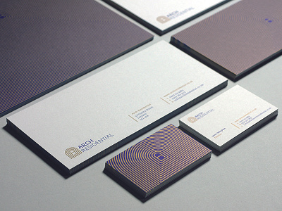 Arch Residential logo and stationery design brand identity branding corporate identity design identity logo metal pantone pattern print stationery visual identity