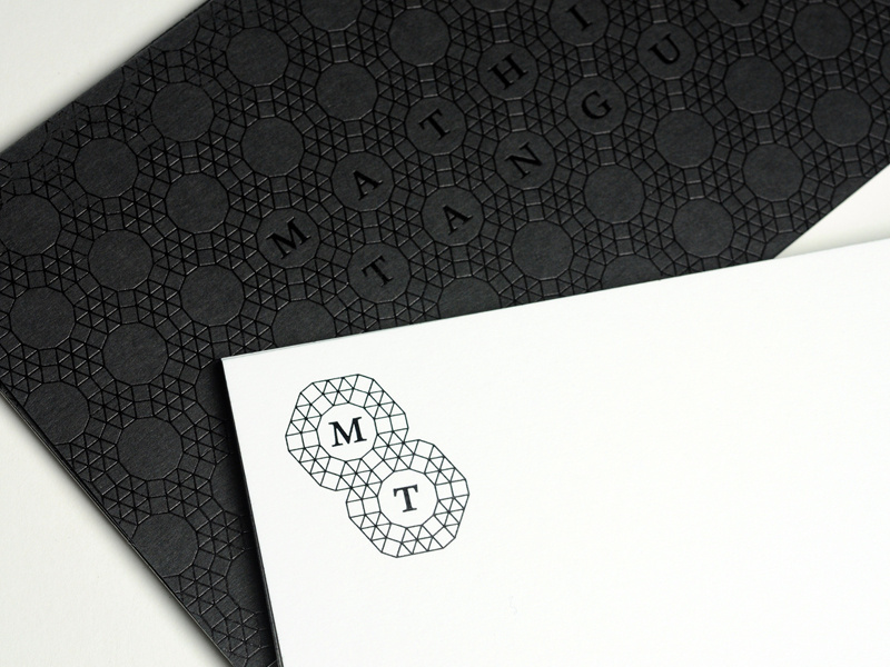 Mathias Tanguy 13 Copy logo stationery compliment slips branding print metal etching foil blocking hot foil stamping brand identity pattern corporate identity visual identity