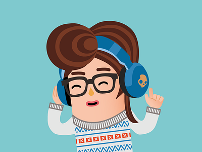 Ronnie character headphones hipster
