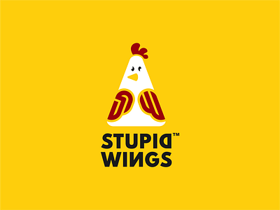 STUPID WINGS abstract logo behance brand identity chiken cute logo dribble icon logo logo brand logo design logo passion logoart logoawesome restaurant wings