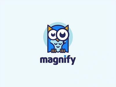 MAGNIFY app behance brand identity cute cute logo dribble icon logo logo art logo brand logo designer logo inspiration logoawesome logoshift mascot owl owl logo