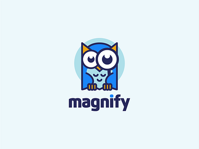 MAGNIFY app behance brand identity cute cute logo dribble icon logo logo art logo brand logo designer logo inspiration logoawesome logoshift mascot owl owl logo