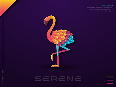 SERENE abstract logo behance colorful design colorful logo crystal dribbble flamingo flamingo logo icon logo brand logoart logoawesome logodesigner logos logoshift modern