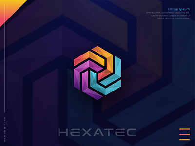 HEXATEC abstract logo applogo awesome behance brand identity colorful design dribble hexagon icon logodesign logos modern