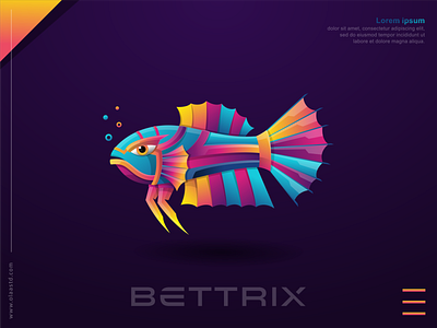 BETTRIX abstract behance betta fish colorful design crystal dribbble icons logoart logoawesome logodesign logos logoshift modern