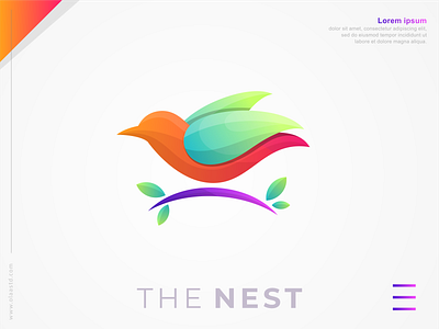 THE NEST abstract awesomelogo behance bird bird logo brand identity colorful design dribble icon logo design logos logoshift modern nest