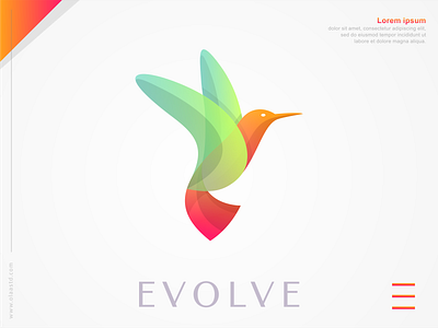 EVOLVE abstract logo behance bird bird logo brand identity colorful design drawing dribble icon logoawesome logodesign logoshift modern nest