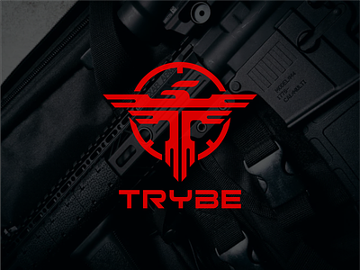 TRYBE abstract logo awesomelogo behance coollogo design dribble firearm firearm logo gun icon logo logoroom logos logoshift modern