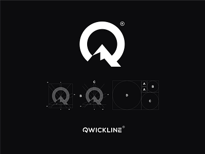 "QWICKLINE WITH GOLDEN RATIO" behance design dribble icon logo logoabstract logoart logoawesome logoroom logos logoshift mascot monogram snowboard sportlogo sports symbol wear