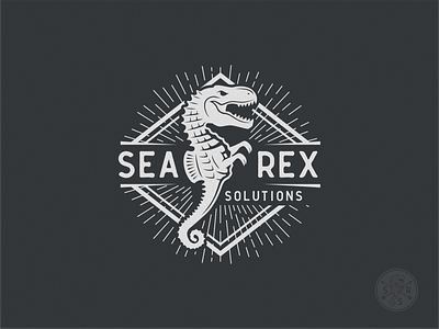 Sea Rex Solutions behance design dribble icon illustration logo logoroom logos rex seahorse trex vintage