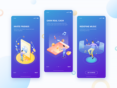 Marni Music - Onboarding android app branding design illustration illustrator music onboarding queble ui ux