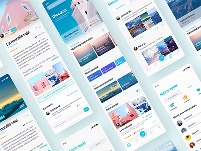 Travel Discovery App Design app branding design discovery flat ios queble tour tourism travel ui ux