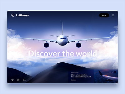 Lufthansa Redesign - Website Concept air airbus clean colors construction design discovery grid landing minimal mountain nature plane travel typogaphy ui ux web webdesign website