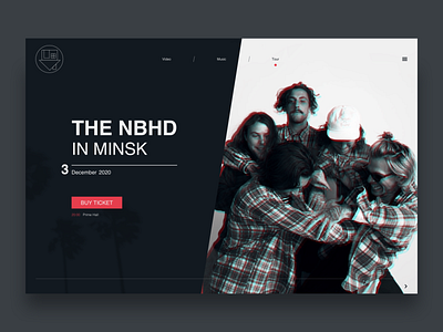 The Neighbourhood - Page Concept band black branding clean covers design glitch grid interface landing logo minimal minimalistic music trend typography ui ux web website