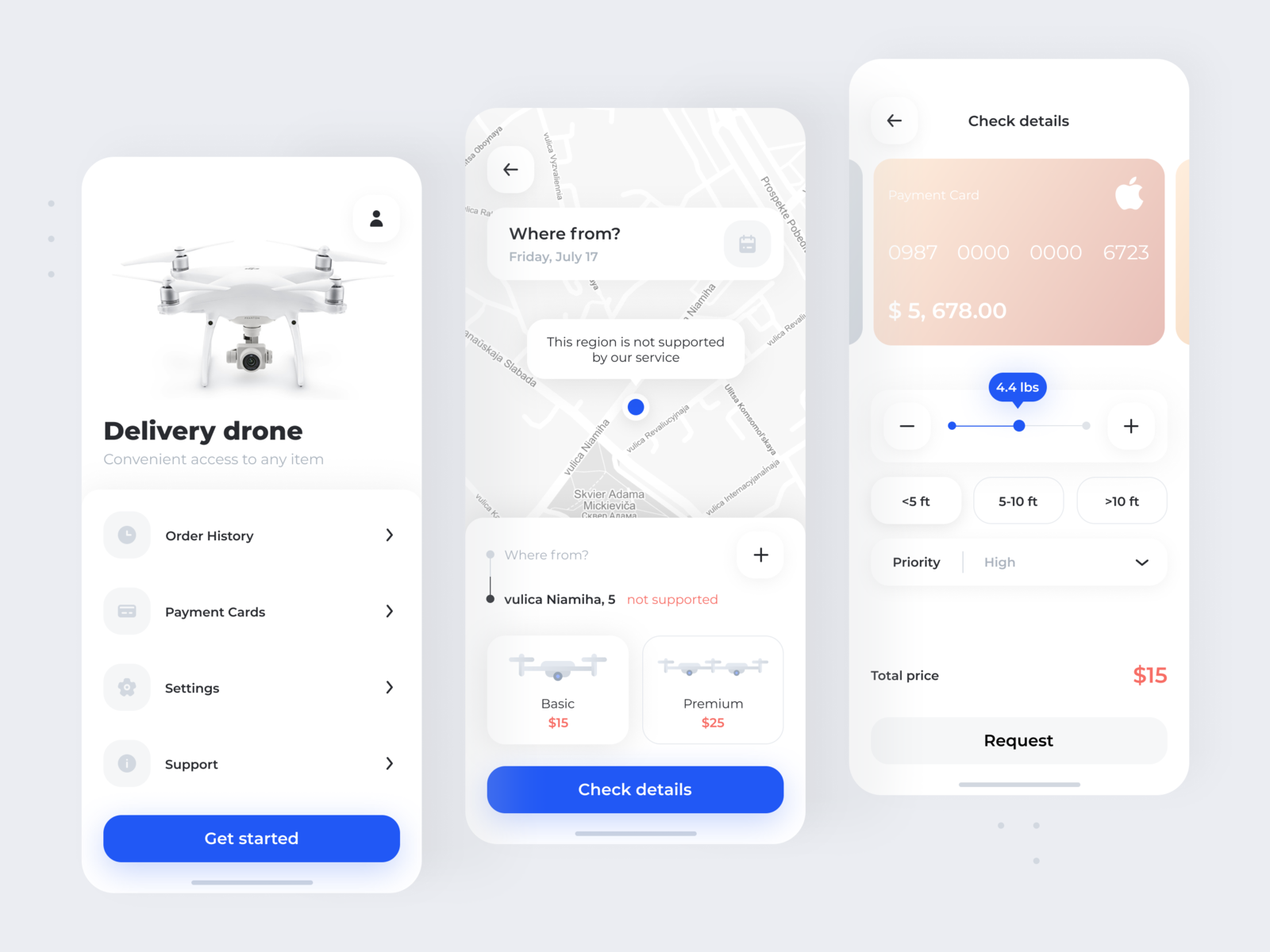 Drone Delivery App - UI Concept by Daria Zariankina on Dribbble