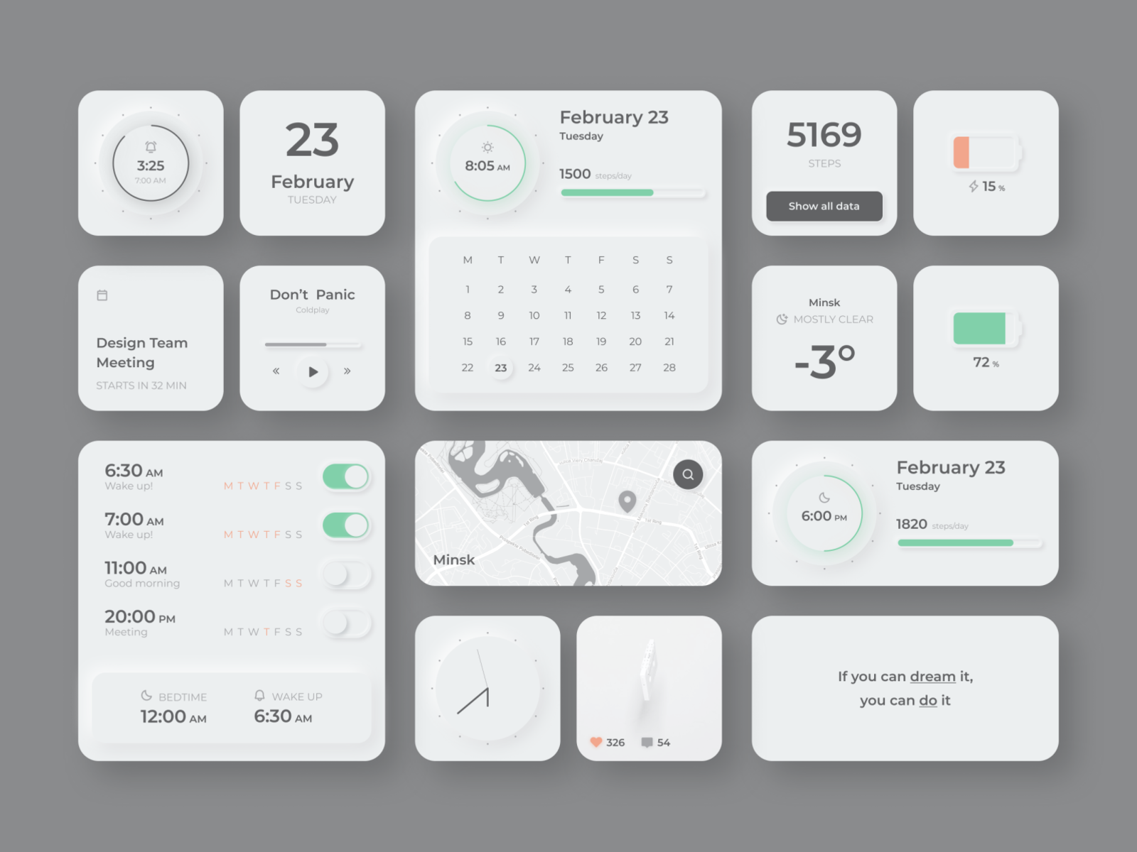 Minimal Widgets UI Kit by Daria Zariankina on Dribbble