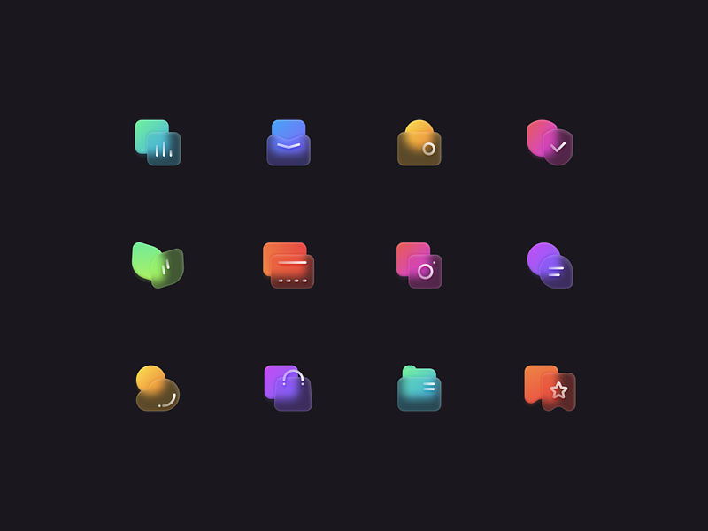 Glass Icons by Daria Zariankina on Dribbble